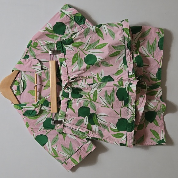 Print Fresh Lime Zest Pajama Shorts Set Size L Organic Cotton Summer PrintFresh - Picture 9 of 11
